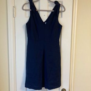 Linen tie shoulder dress
